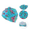 Unique Bargains Polyester Peony Flower Pattern Swim Cap 5.91"x9.25" Lake Blue Red 1 Pc - 3 of 4