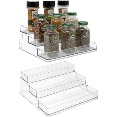 Sorbus 2 Pack 3-Tier Spice Rack Organizers - Clear Organizers for Pantry, Kitchen & More