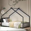 Sapphtopaz Metal House Bed Frame for Kids with Roof & LED Floor Platform Bed with Sturdy Frame for Kids Bedroom,Playroom,Nursery - 3 of 4