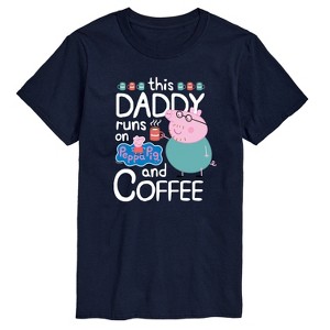 Men's - Peppa Pigs - Daddy Runs on Coffee Short Sleeve Graphic T-Shirt - 1 of 3