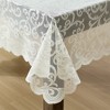 HLC.ME Scroll Lace Fabric Table Cloth for Rectangle Tables, Wrinkle Resistant, Patterned Scalloped Tablecloth - 3 of 4