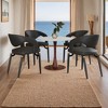 LeisureMod Bristol Round Dining Table – MDF Top with Walnut Steel Pedestal Base, Modern Kitchen & Dining Room Accent Table for Small Spaces - 2 of 4