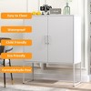 VYNXARIA Metal Buffet Sideboard - Modern Steel Storage Cabinet with 2 Shelves & Magnetic Doors for Bedroom & Home Office - 3 of 4