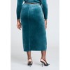 ELOQUII Women's Plus Size Velvet Maxi Skirt With Slit - 4 of 4