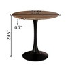 Round Dining Table, Tulip Table Kitchen Dining Table 2-4 People with MDF Table Top and Pedestal Base, Mid-Century End Table Leisure Coffee Table Office Living Room Table - 4 of 4