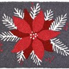 Jellybean Poinsettia on Gray Doormat – 20"x30" Christmas Flower Accent Mat for Indoor/Outdoor Holiday Decor - 2 of 3