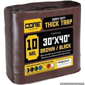Core Tarps Heavy Duty 10 Mil Tarp Cover, UV Resistant, Rip Proof for Roof, Camping, Patio, Pool, Boat - 1 of 4