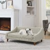Lyngins Durable Elevated Dog Sofa Bed, Pet Sofa with Modern Irregular Armrests, Linen Upholstery Dog Sofa Bed, Cat Bed, Dog Bed - 2 of 4