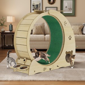 COZONY Cat Exercise Wheel for Indoor Cats 48" Large Running Wheel with 3-Level Jumping Tower, Quiet Treadmill for Multiple Cats - 1 of 4