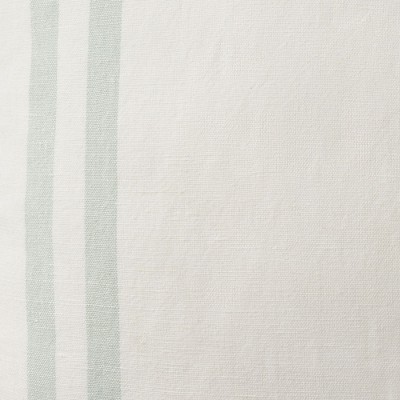 Sage Striped Cotton Linen 20" Square Throw Pillow