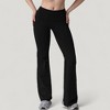 Anna-Kaci Active Women's High Waist Flare Lounge Pants with Smooth Woven Fabric and Fitted Contoured Silhouette - 2 of 4