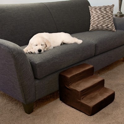 Brown High-Density Foam 3-Step Pet Stairs
