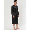 Lars Amadeus Men's Solid Satin Robe Long Sleeve Sleepwear Pajama Bathrobe - 2 of 4