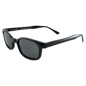 The Original X-KD's Biker Sunglasses By PCSUN 20% Larger Black Frames w/ Polarized Grey Lens - 1 of 4