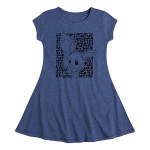 Girls' - Pokémon - Eevee Pattern Fit & Flair Cap Sleeve Dress - 1 of 3