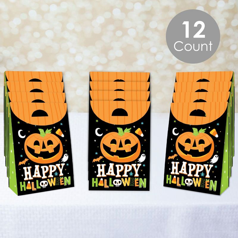 Big Dot of Happiness Jack-O'-Lantern Halloween - Kids Halloween Gift Favor Bags - Party Goodie Boxes - Set of 12, 2 of 9