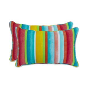 Set of 2 Outdoor/Indoor Throw Pillows Dina - Pillow Perfect - 1 of 4
