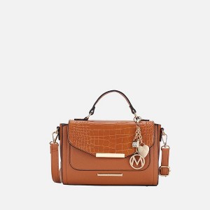 MKF Collection Sylvie Croco Embossed Vegan Leather Women’s Satchel Shoulder Bag by Mia K - 1 of 4
