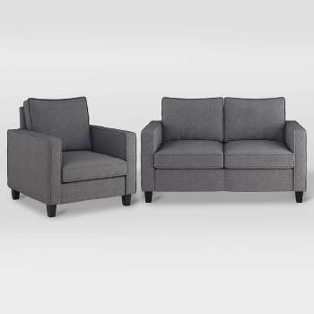 2pc Georgia Fabric Loveseat and Accent Chair Set - CorLiving