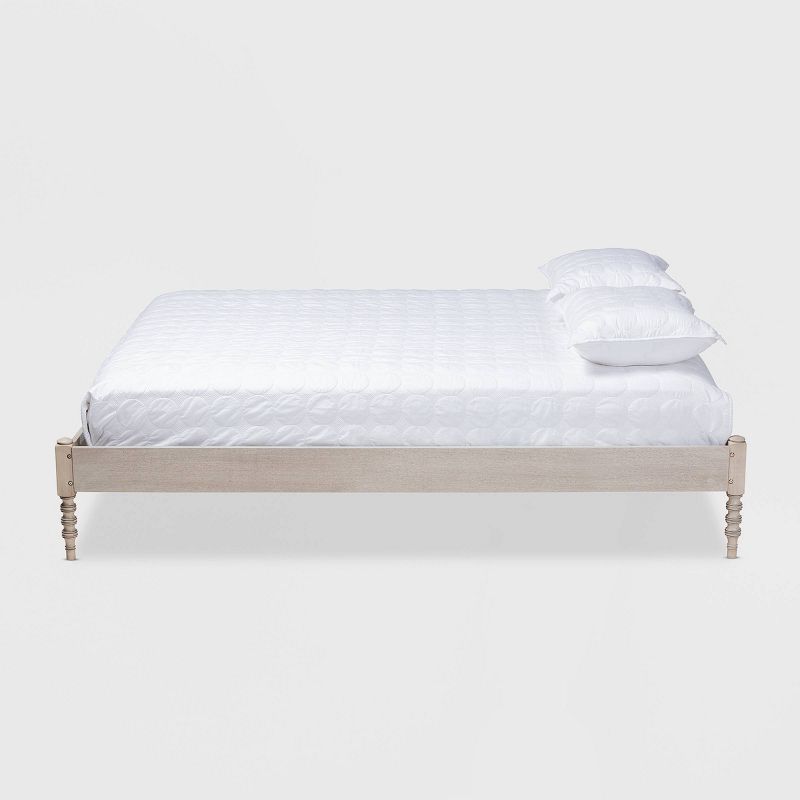 Cielle French Bohemian Wood Platform Bed Frame - Baxton Studio, 3 of 11