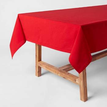 104" x 60" Cotton Tablecloth Dark Red - Threshold™