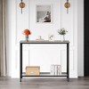 Console Table, Sofa Tables Narrow Entryway Table with Glass Shelf and Metal Frame, Industrial Hallway Table for Living Room, Foyer, Bedroom - 3 of 4