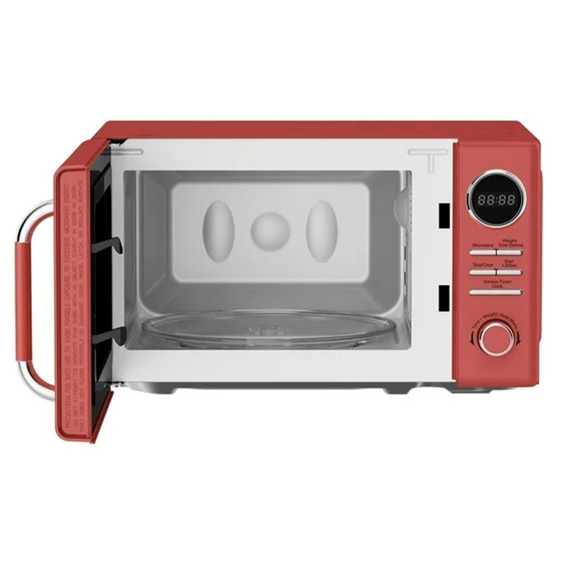Magic Chef 0.7 Cubic Feet 700 Watt Classic Retro Touch Countertop Microwave with 10 Power Levels, 9 Auto Cook Menus, and Glass Turntable, Red, 2 of 6