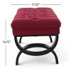 Hilton Ottoman Upholstered Ottoman Bench Footstool with Button Tufting & Diamond Stitching -ModernLuxe - 4 of 4