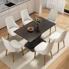55" Modern Rectangular Dining Table for 6,Sintered Stone Top with Black Metal X-Leg Base-Maison Boucle - 2 of 4
