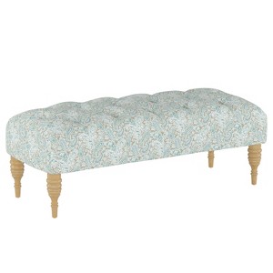 Tufted Bench Paisley Teal - Simply Shabby Chic , Paisley Blue