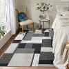 Non-Slip Washable Rugs, Low Pile Ultra-Thin Geometric Rug, Contemporary Boxes Print Color-Blocked Soft Carpet for Living Room Bedroom Home Office - 4 of 4