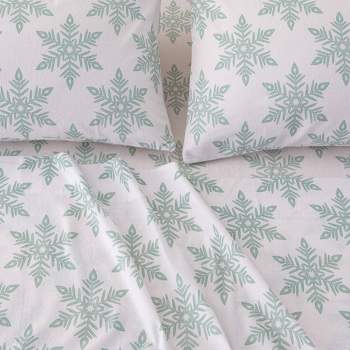 100% Turkish Cotton Classic Printed Flannel Sheet Set - Isla Jade