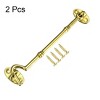 Unique Bargains Brass Cabin Eye Latch Gate Door Swivel Hook with Mounting Screws 2 Pcs - 3 of 4