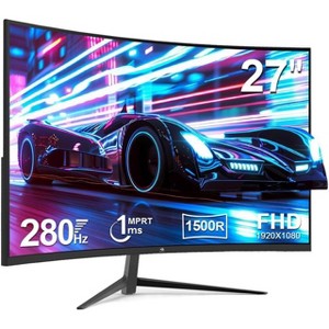 Z-EDGE 27" 1080P Full HD 1920 x 1080 280 Hz 1 ms Curved Gaming Monitor, HDMI x 2, DisplayPort x 2, FreeSync, Support VESA Mount - 1 of 4