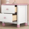 INFURNIC Nightstands Kids Nightstand with Two Drawers Cute Design Space Saving Sturdy Wood Frame for Bedroom, Pink, 20"*17"*20.5" - 4 of 4