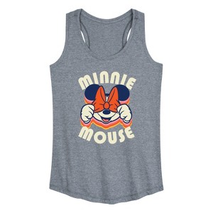 Women's Disney Minnie Mouse Repeat Graphic Racerback Tank - Heather Grey - X-Large - 1 of 4