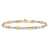 Black Bow Jewelry 14k Two Tone Gold, 3.5mm Puffed Link Chain Bracelet, 7.25 Inch - 3 of 4