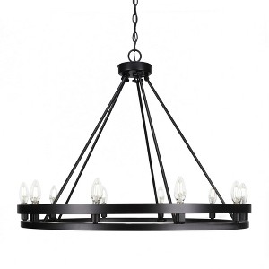 Toltec Lighting Belmont 10 - Light Chandelier in  Matte Black - 1 of 2