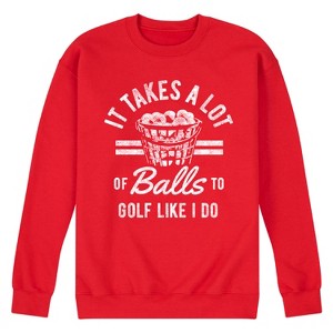 Men's - Instant Message - It Takes A Lot Of Balls Graphic Fleece Sweatshirt - 1 of 4