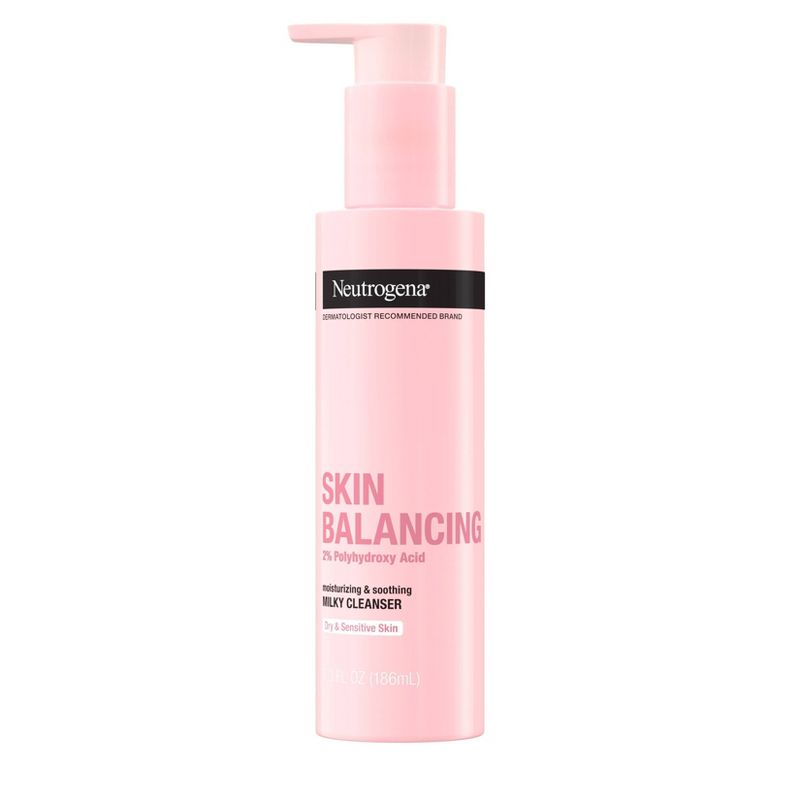 Neutrogena Skin Balancing Milky Facial Cleanser with Polyhydroxy Acid (PHA) for Dry &#38; Sensitive Skin - 6.3 oz, 1 of 9