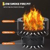 TackView Outdoor Smokeless19" Wood Burning Fire Pit, Firepit Table with Removable Ash Pan & Dust Bag, for Patio, Camping, Bonfire, Backyard, Black - 2 of 4