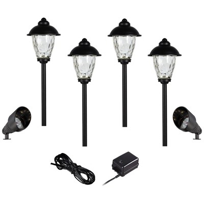 John Timberland Complete LED Landscape Kit with Concord Path Lights and Spots