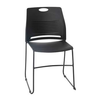Flash Furniture HERCULES Series Commercial Grade 660 lb. Capacity Plastic Stack Chair with Powder Coated Sled Base Frame and Integrated Carrying Handle