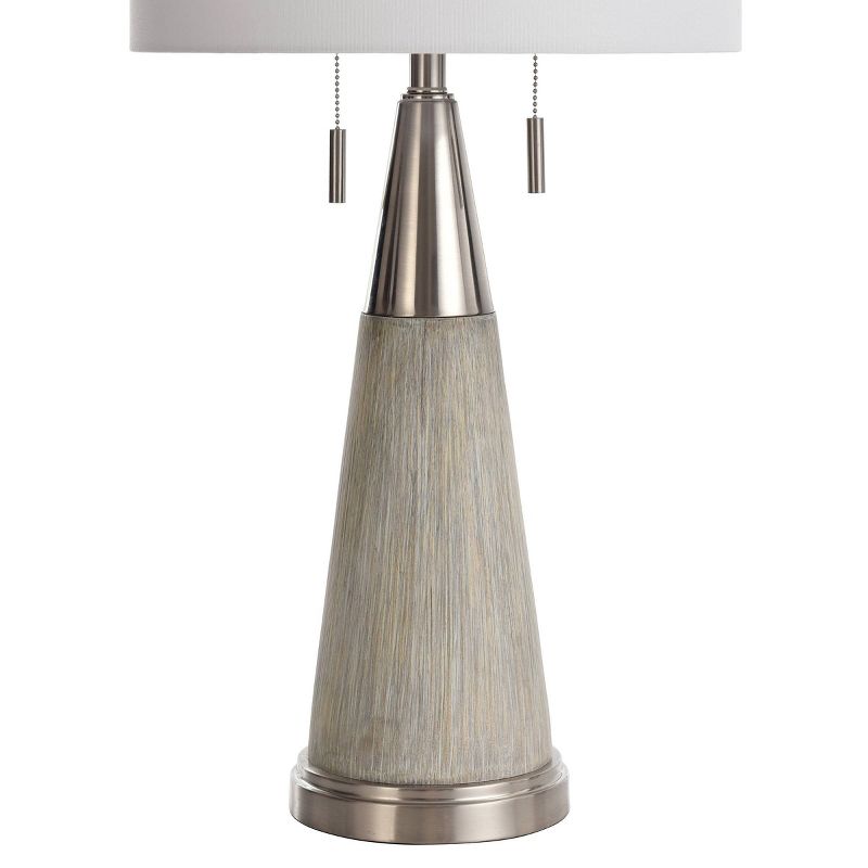 Round Tapered Moulded Table Lamp with Polished Steel Accents - StyleCraft, 3 of 6