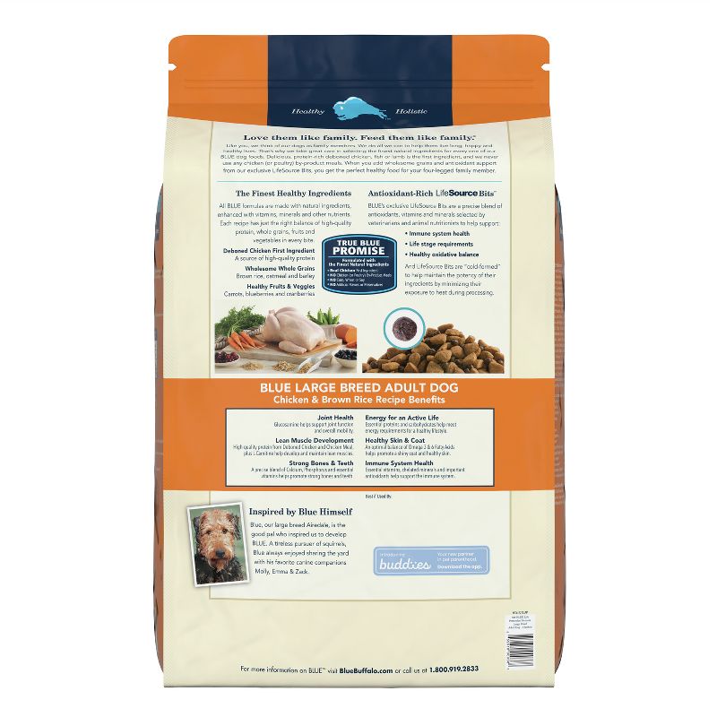 Blue Buffalo Life Protection Formula Natural Adult Large Breed Dry Dog Food with Chicken and Brown Rice, 3 of 13