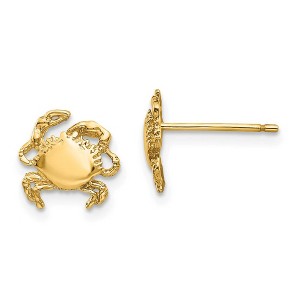 Black Bow Jewelry 9mm Crab Post Earrings in 14k Yellow Gold - 1 of 4