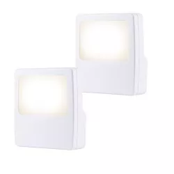 GE 2pk Plugin LED Night Light White