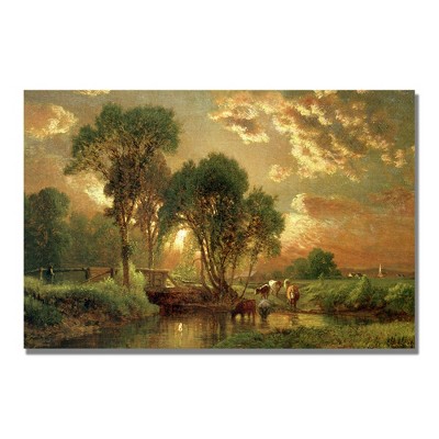 Trademark Fine Art -George Inness 'Medfield Massachusetts' Canvas Art
