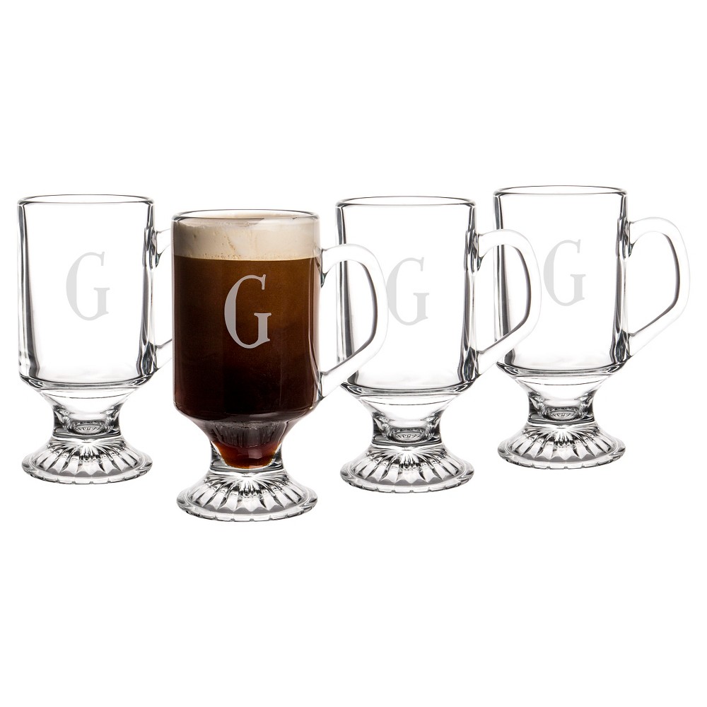 UPC 694546567983 product image for Cathy's Concepts 10oz 4pk Monogram Footed Irish Coffee Glasses G | upcitemdb.com