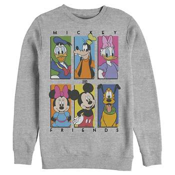 Men's Mickey & Friends Colorful Character Panels Sweatshirt